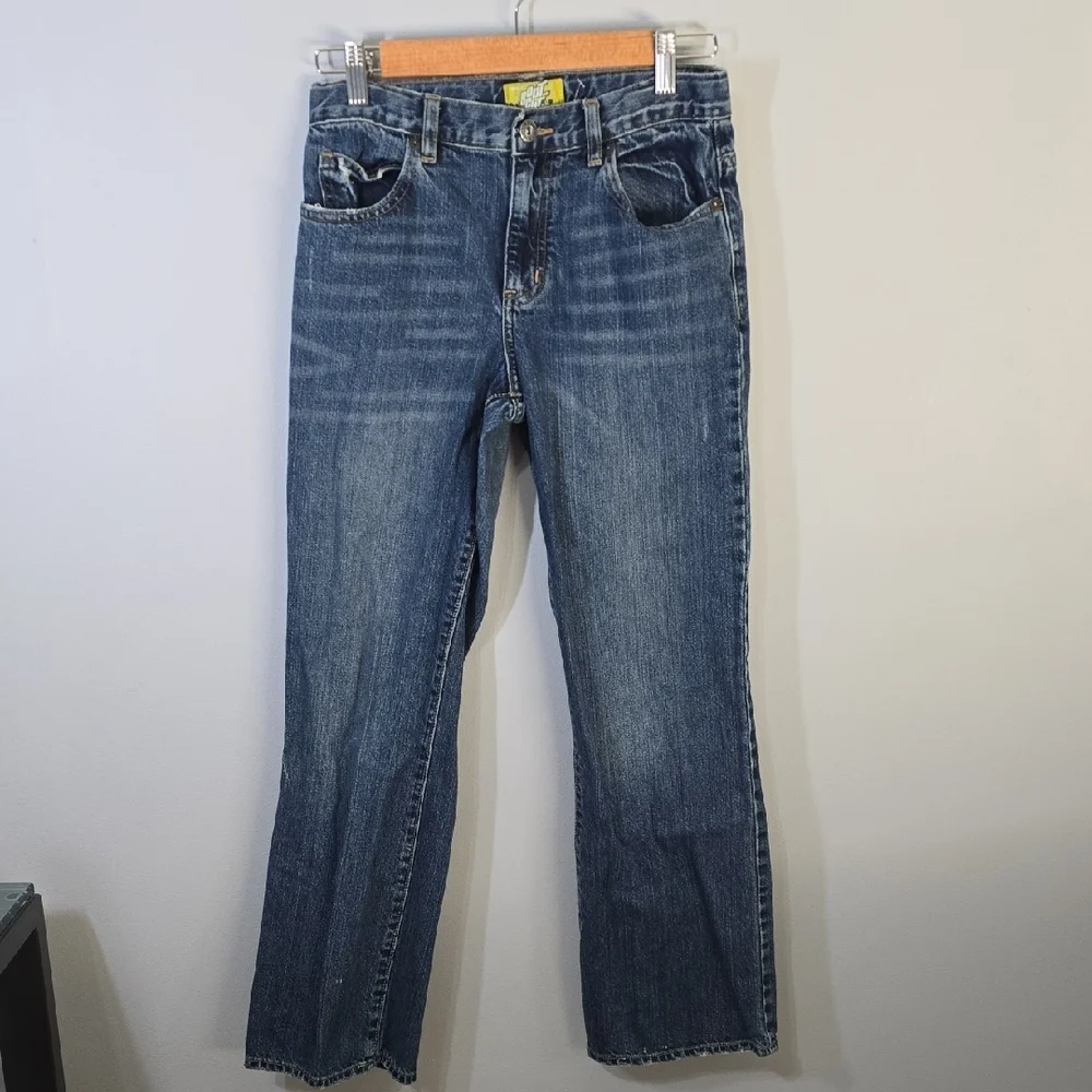 Old Navy Blue Bootcut Denim Jeans with Yellow Tag Boy's Size 16 100% Cotton